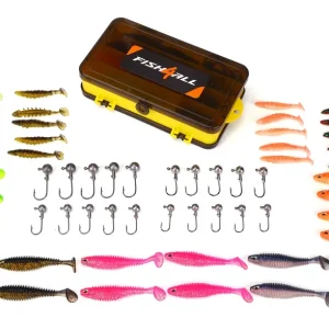 Fish4all Ribbed Softbait & Jighead Box (60pcs) Uitverkoop