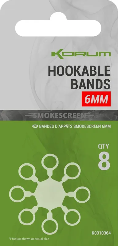 Korum Smokescreen Hookable Bait Bands 12mm (6pcs) Laatste Kans