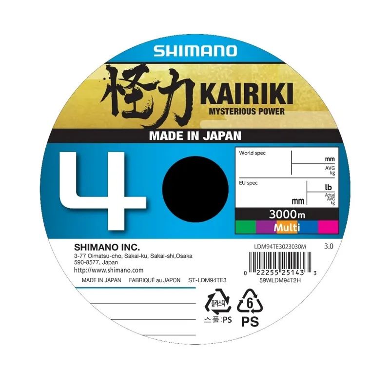 Goedkoop Shimano Line Kairiki 4 Gevlochten Lijn Multi Colour 3000m 0.06mm / 4.4kg
