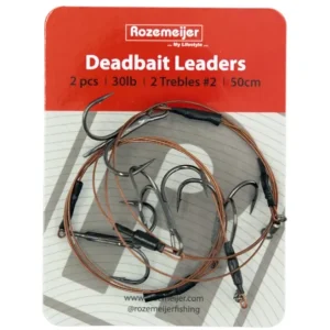 Voordeelprijs Rozemeijer Deadbait Leaders 2x Treble 50cm 30lb (2 Stuks) 4