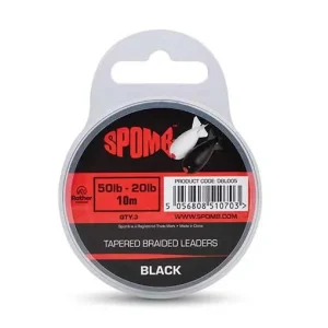 Finale Uitverkoop Spomb Tapered Braided Leaders 10m 20-50lb (3 Stuks) Black