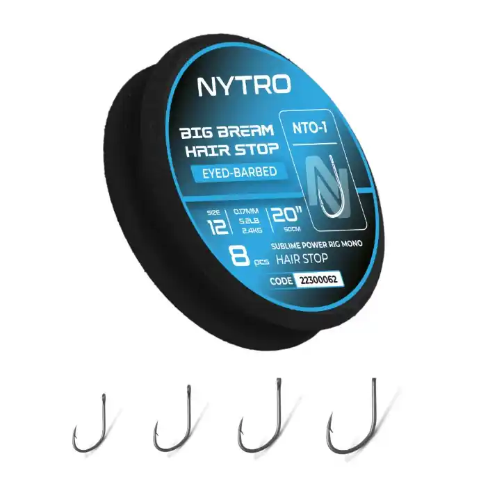 Hoge Kwaliteit Nytro NTO1 Big Bream Hair-Stop Ready Tied Rigs Witvis Onderlijn 50cm (8 Stuks) 14/0.15mm/4.1lb