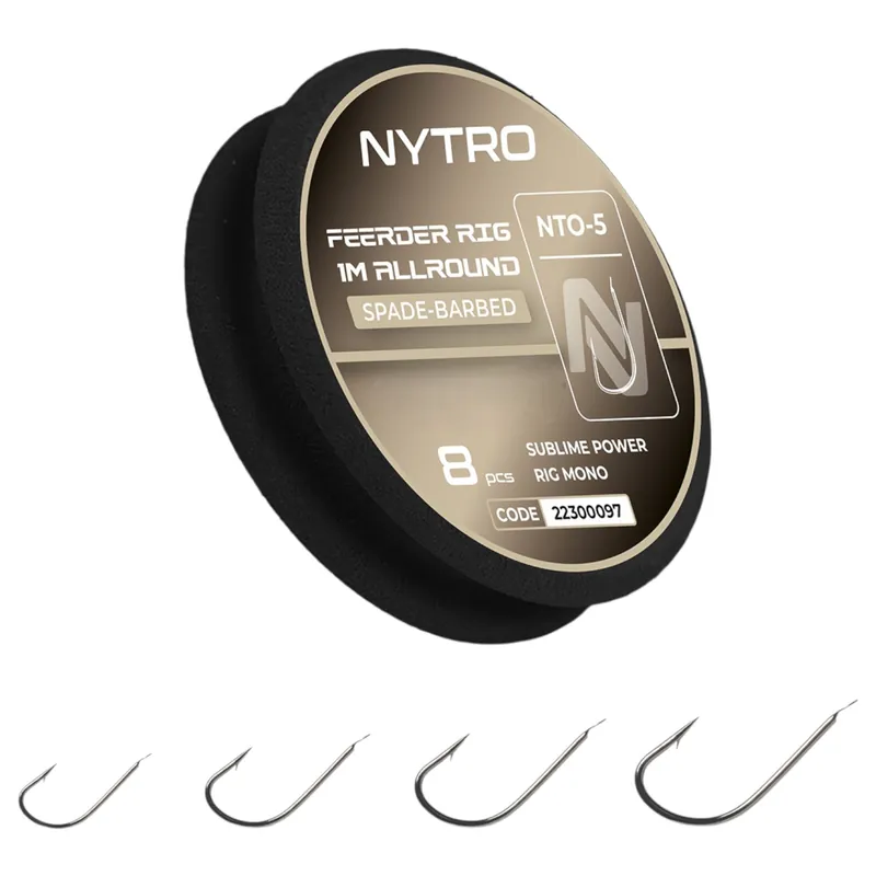 Beperkt Aanbod Nytro NTO5 Feeder Allround Ready Tied Rigs Witvis Onderlijn 100cm (8 Stuks) 16/0.13mm/3.2lb