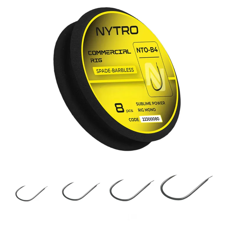 Korting Nytro NTO-B4 Barbless Commercial Ready Tied Rigs Witvis Onderlijn 20cm (8 Stuks) 14/0.13mm/3.2lb