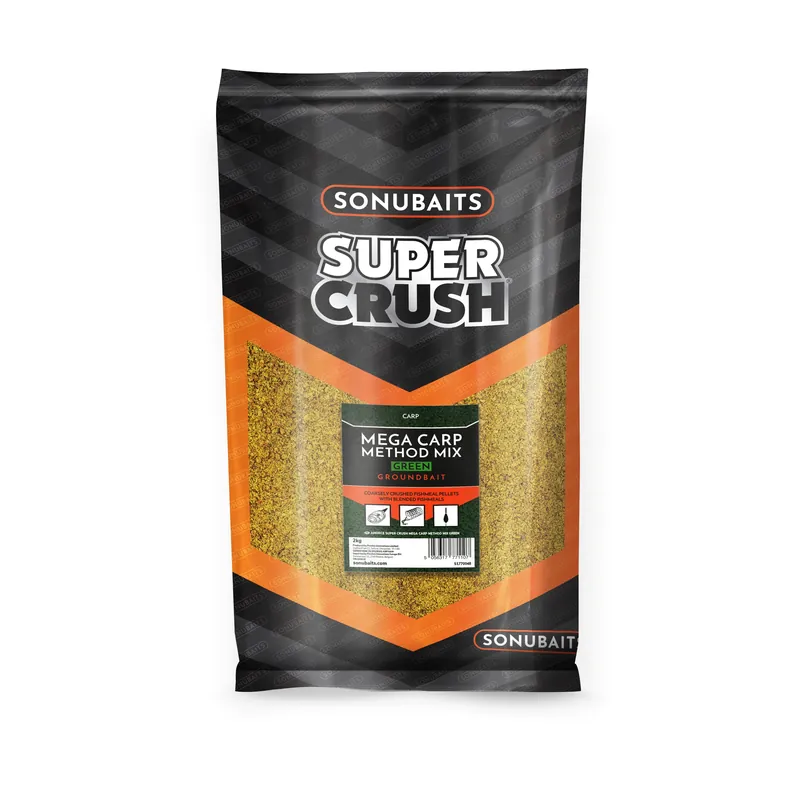 Tijdelijk Beschikbaar Sonubaits Supercrush Mega Carp Method Mix Green Lokvoer (2kg)