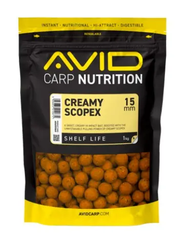 Weekendaanbieding Avid Creamy Scopex Boilies (1kg) 15mm