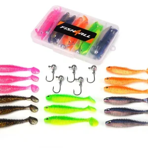 Fish4all Ribbed Softbait & Jighead Box (20pcs) Nieuw