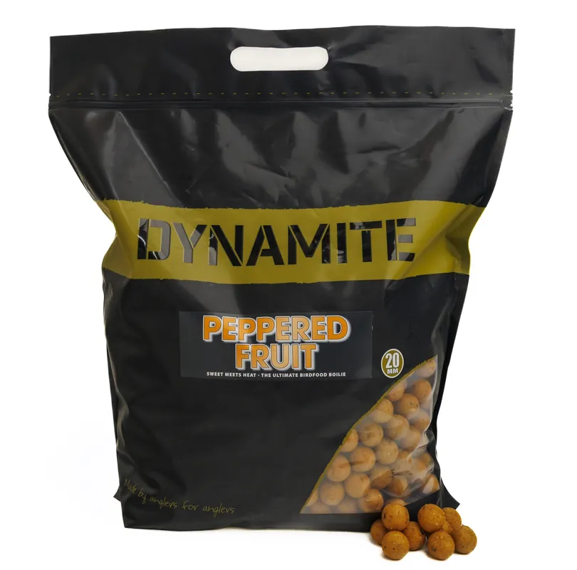 Snelle Levering Dynamite Baits Peppered Fruit Boilies (1kg) 15mm