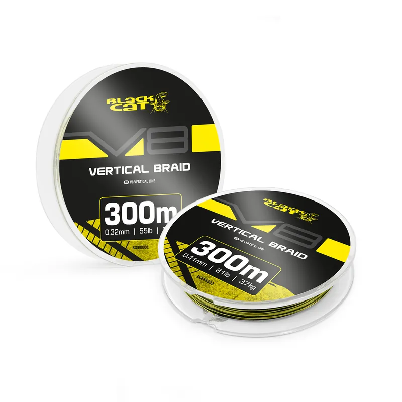 Favoriet Black Cat V8-Line Meerval Gevlochten Lijn (300m) 0.41mm/81lb