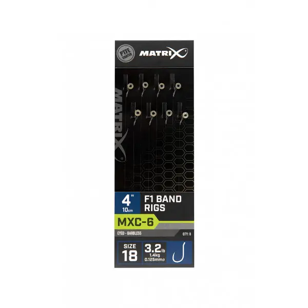 Matrix MXC-6 F1 Band 4" (10cm) Barbless (8pcs) Size 14 Barbless Gratis Retour