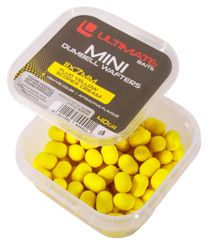 Exclusieve Aanbieding Ultimate Baits - Mini Fluo Dumbell Wafters 11x7mm Exotic Fruits