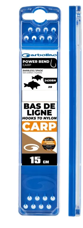 Garbolino Competition Hooks To Nylon - Power Bend Carp Onderlijn 15cm (8 Stuks) Haakmaat 16; Lijndikte 0.175mm Meest Verkocht