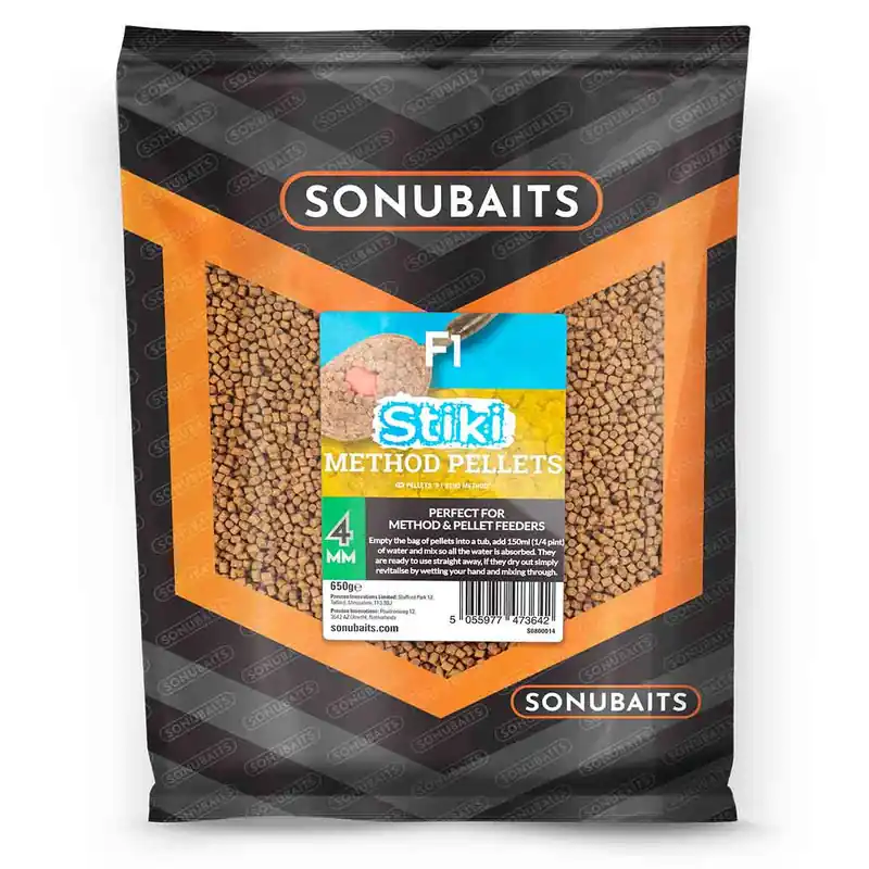 Sonubaits Pellets Stiki F1 Method (650g) F1 Method 2mm (650g) Lage Kosten