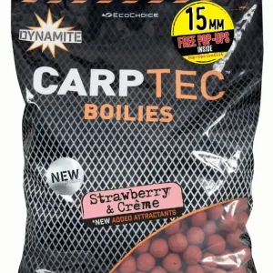 Alleen Vandaag Dynamite Baits Carptec Strawberry & Crème Boilies (1.8kg) 15mm