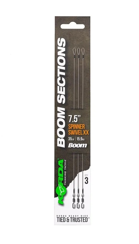 Korda Booms Spinner Swivel XX Onderlijn (3 Stuks) 7.5inch (19cm) Hete Deal