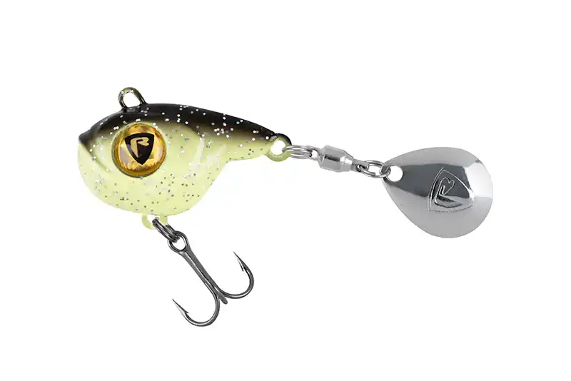Hoge Kwaliteit Fox Rage Big Eye Spin Tail 14g Ultra UV Fire Tiger