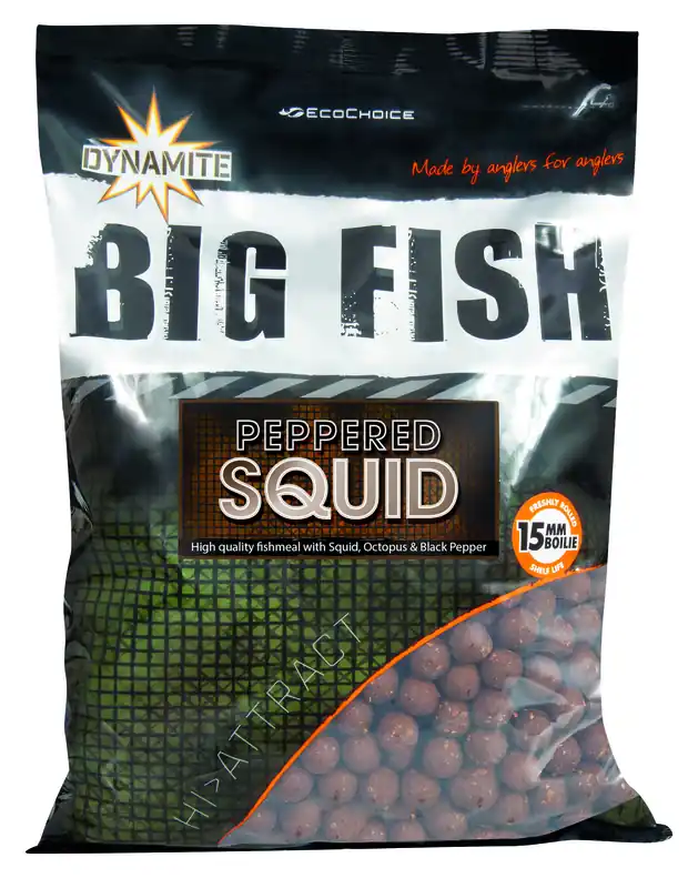 Beperkte Voorraad Dynamite Baits Peppered Squid Boilies (1.8kg) 20mm