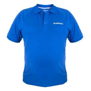 Shimano Short Sleeve Polo Blue L Populair