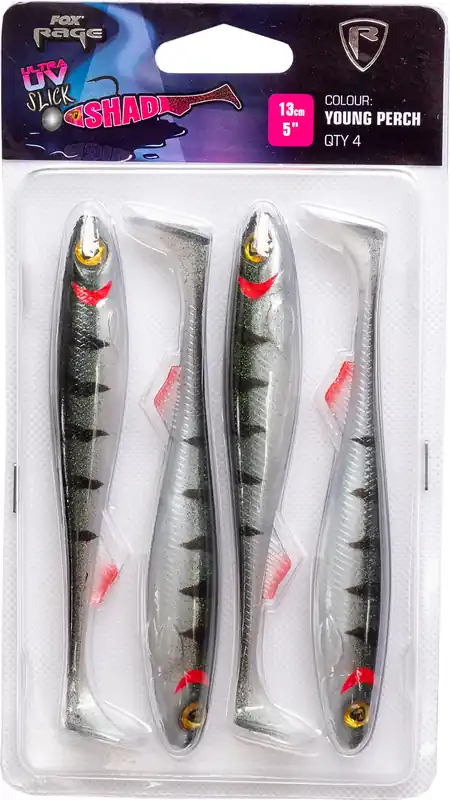 Fox Rage Slick Shad Ultra UV Young Perch 7cm 5pcs Laatste Versie