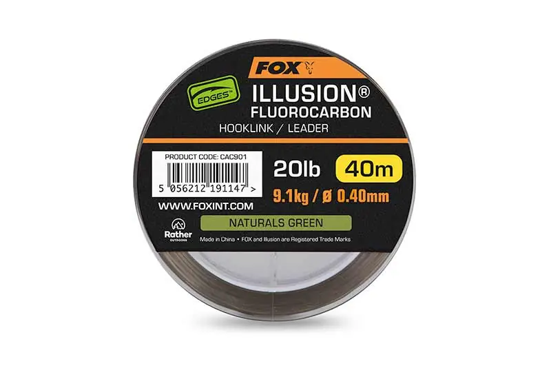 Fox Edges Illusion Fluorocarbon 40m Naturals Green 0.40mm/9.1kg Actieprijs