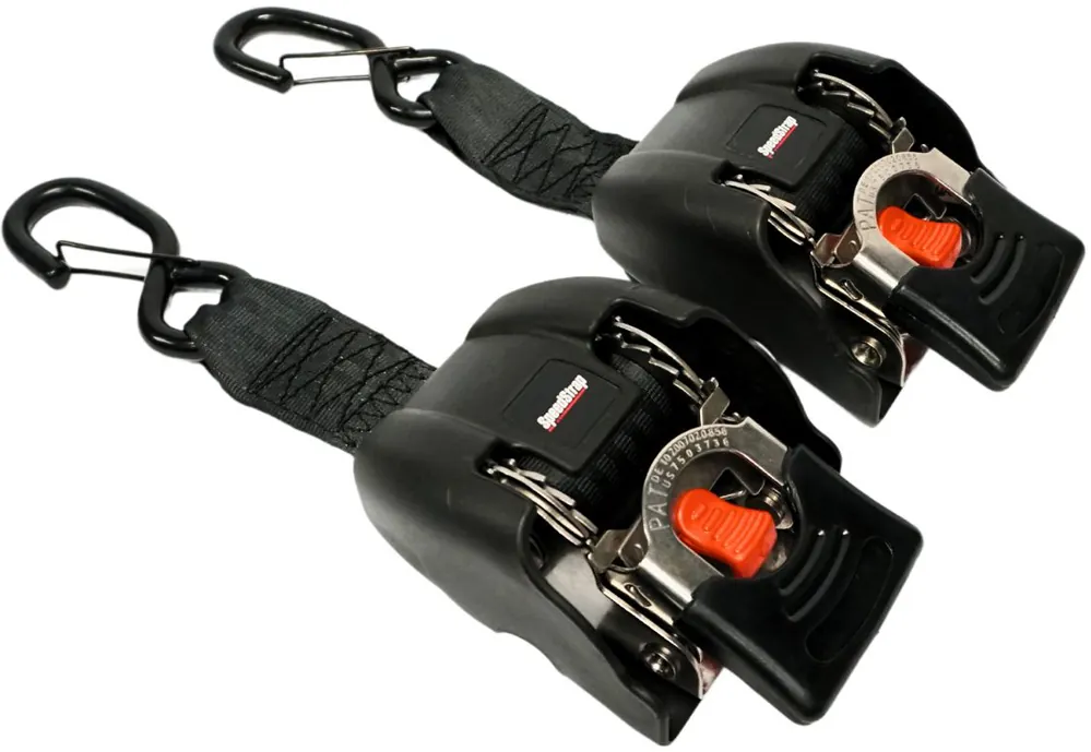 Speedstrap Tie-Down Automatisch Oprolbare Spanbanden RVS Ratel (2 St.) Direct Beschikbaar