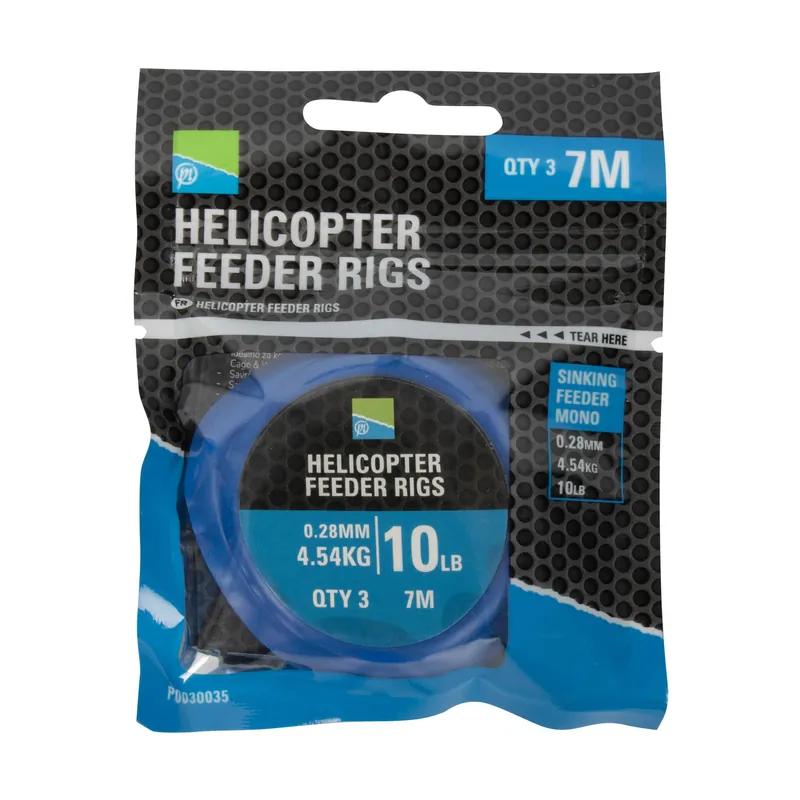 Betrouwbaar Preston Helicopter Feeder Rigs 0,28mm (4,54kg) (3 stuks)