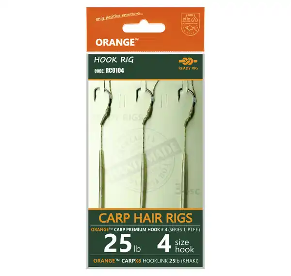 Life Orange Carp Hair Rigs, 3pcs 4 (25lb) Meest Verkocht