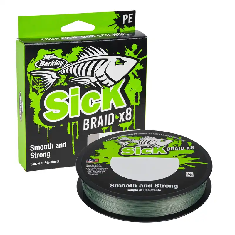 Berkley Sick Gevlochten Lijn Moss Green 2000m 0.08mm (6kg) Op = Op