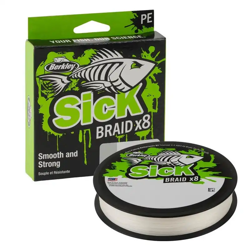 Hoge Kwaliteit Berkley Sick Braid White Gevlochten Lijn (300m) 0.10mm (7.5kg)
