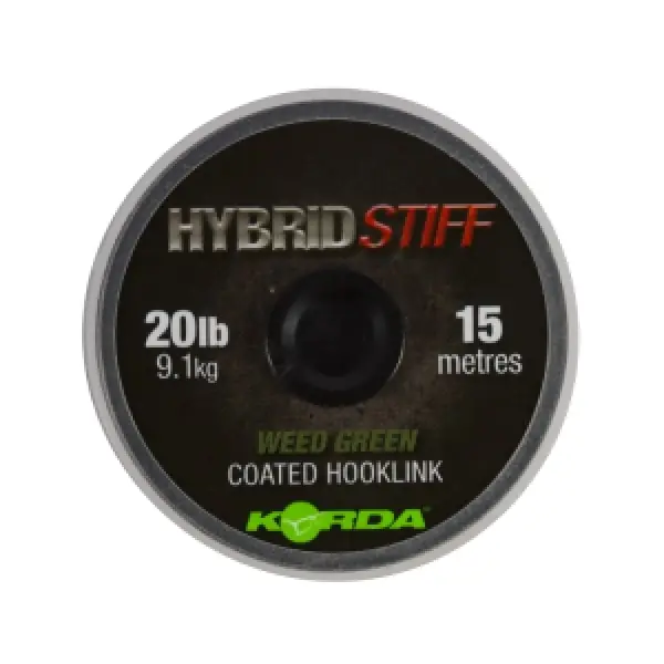 Korda Hybrid Stiff Coated Braid Weedy Green (15m) Uitverkoop