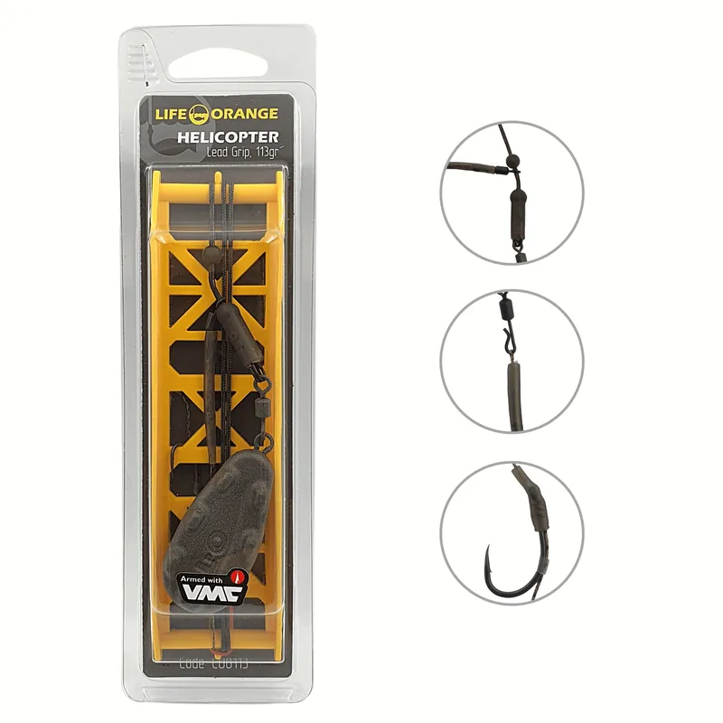 Life Orange Helicopter Grip Karperonderlijn 85g Meest Verkocht