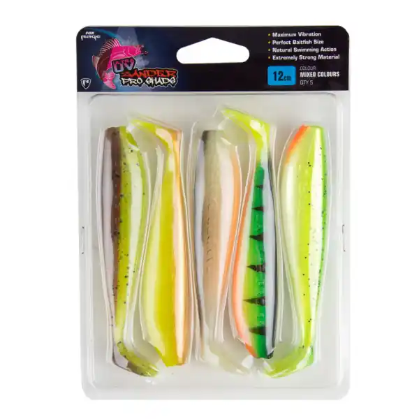 Op = Op Fox Rage Zander Pro Shad Mixed UV Colour Pack (5pcs) 12cm