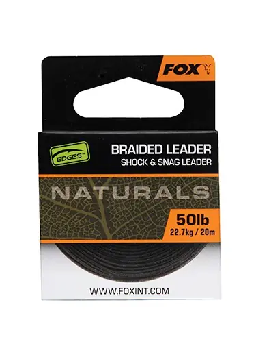 Fox Edges Naturals Braided Leader (20m) 50lb (22.7kg) Merkproduct