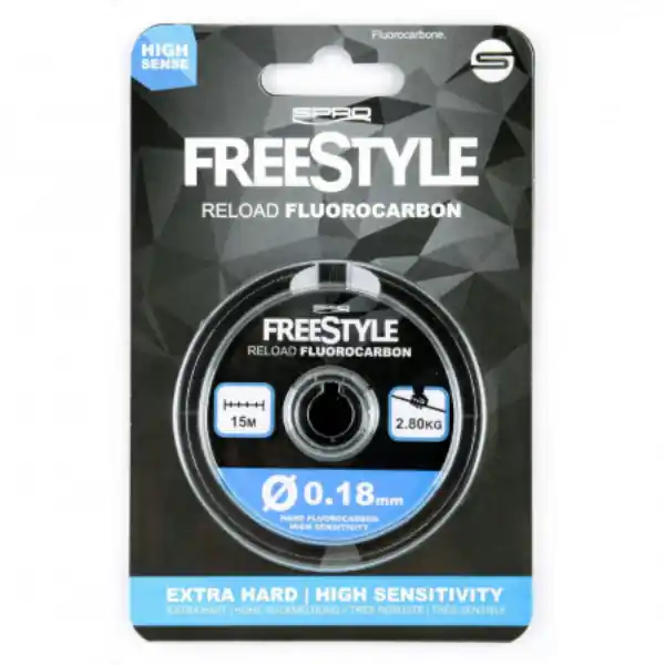 Betaalbaar Spro Freestyle Reload Fluorocarbon 0.18mm