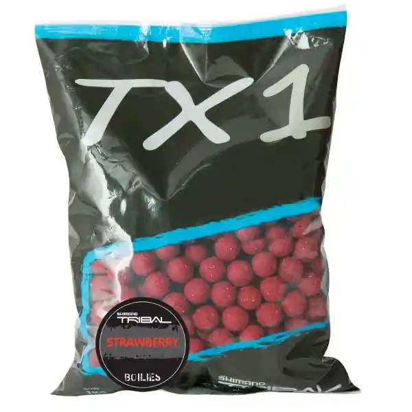 Shimano TX1 Boilies Strawberry - 3 zakken voor de prijs van 2! 15mm 5kg (2+1) Beperkt Aanbod