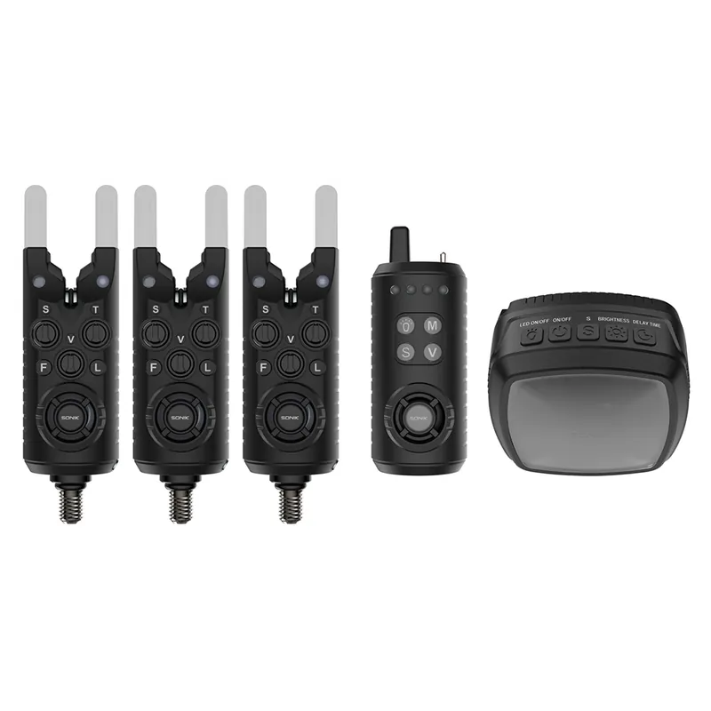 Sonik Gizmo2 Alarm Beetmelder Set 3+1 Met Bivvy Lamp Flitsaanbieding