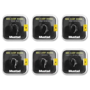 Veilige Betaling Mustad BBS 30 Carp Hooks Pack Karperhaken (6 packages + Multi Box)