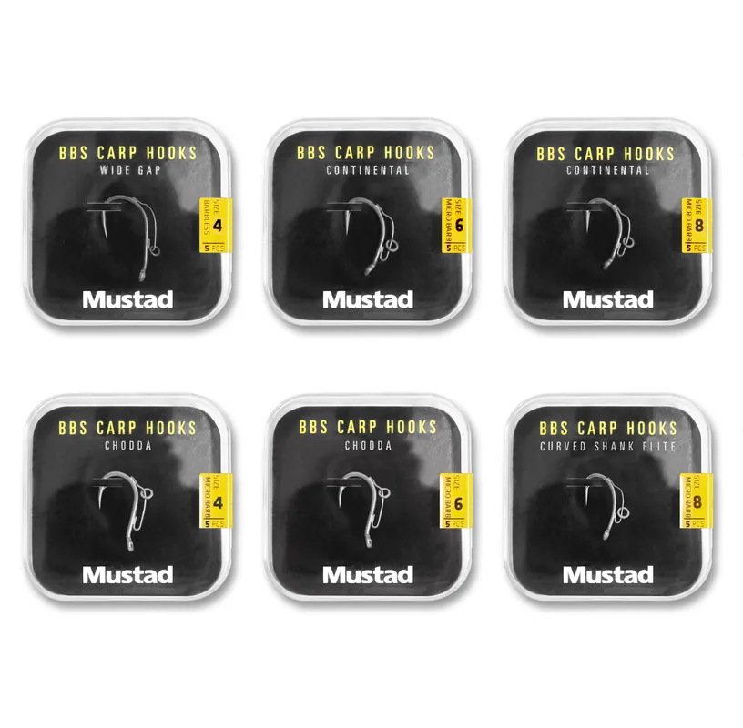 Veilige Betaling Mustad BBS 30 Carp Hooks Pack Karperhaken (6 packages + Multi Box)