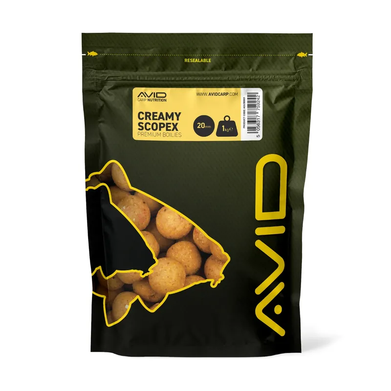 Shop Nu Avid Creamy Scopex Boilies (1kg) 20mm