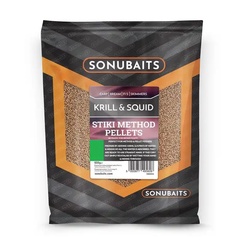 Sonubaits Stiki Krill & Squid Method Pellets 4mm (650g) Gratis Retour