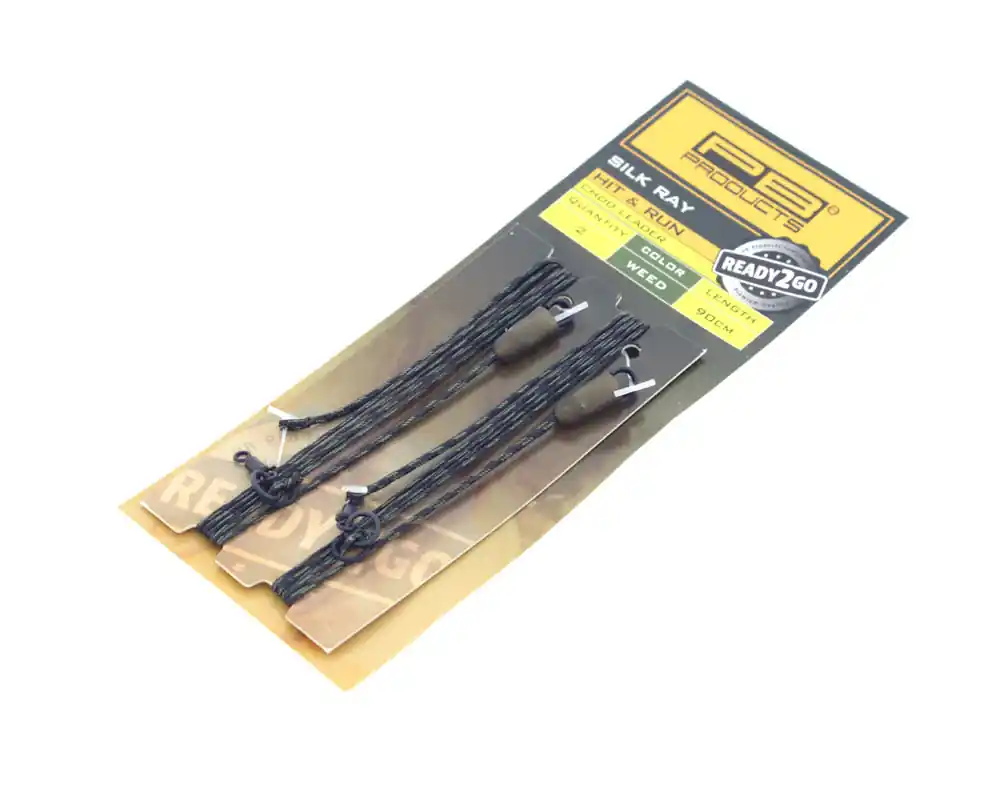 Beperkte Voorraad PB Products Ready2Go Silk Ray Hit & Run Chod Leader 90cm (2 stuks) Gravel