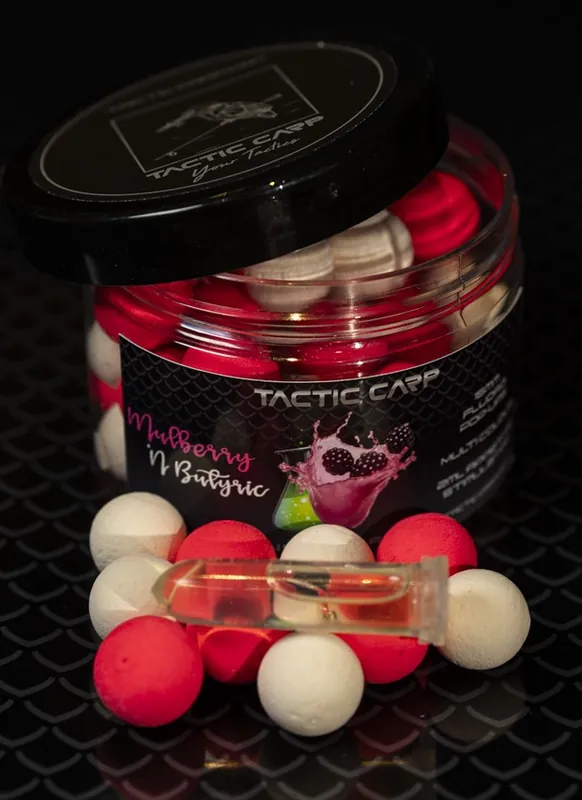 Speciale Aanbieding Tactic Carp Mulberry 'n Butric Pop Ups 15mm (Incl. Appetite Stimulator)
