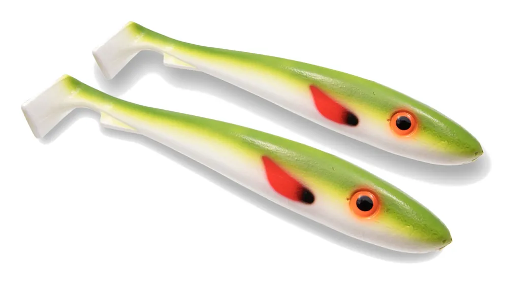 Svartzonker UV Series McRubber Shad Olive White (2 stuks) 17cm (47g) Laatste Versie