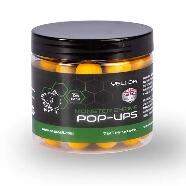 Must-Have Nash Monster Shrimp Pop Ups Yellow (75g) 12mm