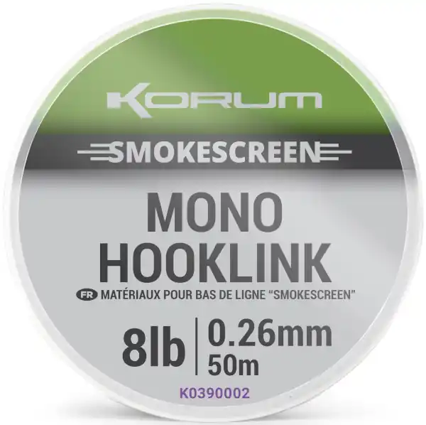 Rechtstreeks Van De Fabrikant Korum Smokescreen Mono Hooklink 10lb 0.28mm