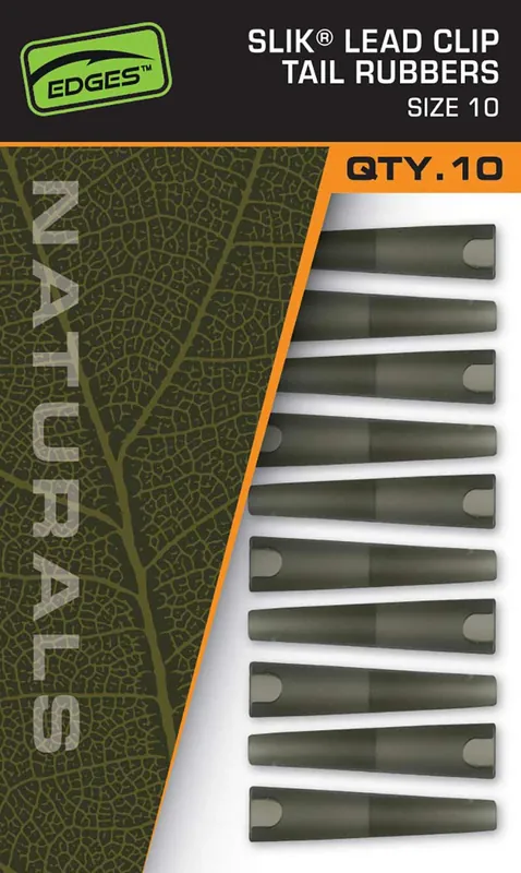 Op = Op Fox Naturals Slik Lead Clip Tail Rubbers (Maat 10) (10 Stuks)