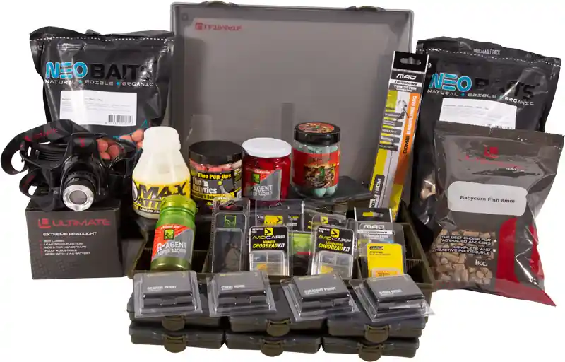 Adventure Carp Box Deluxe, stampvol end-tackle van bekende A-merken! Meest Verkocht