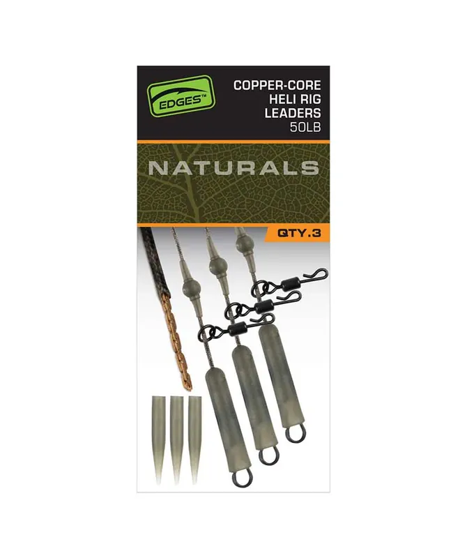 Dagaanbieding Fox Edges Naturals Copper-Core Heli Rig Leaders (3pcs)