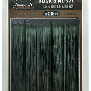 Anaconda Tapered Rock & Mussel Camou Leaders 15m (5 stuks) 0.33-0.57mm / 6.3-16.1kg Beste Prijs
