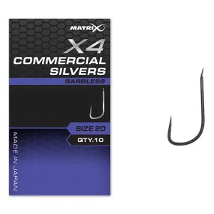 Weekendaanbieding Matrix X4 Commercial Silvers Witvis Haken Weerhaakloos (10 Stuks) 16